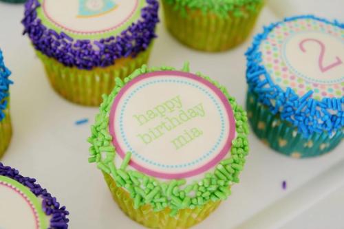 Create your own edible cupcake toppers with custom photo, text, artwork design or logo. Happy birthday design