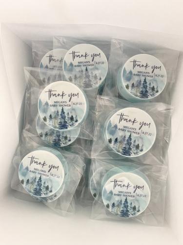 Create your own edible cupcake toppers with custom photo, text, artwork design or logo. Thank you favors for woodland bridal shower or baby shower