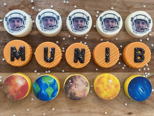 Create your own edible cupcake toppers with custom photo, text, artwork design or logo. Outer space theme