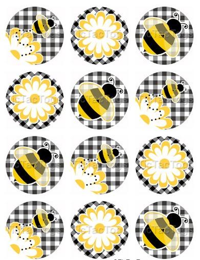 Printable Bumble Bee Cupcake Toppers