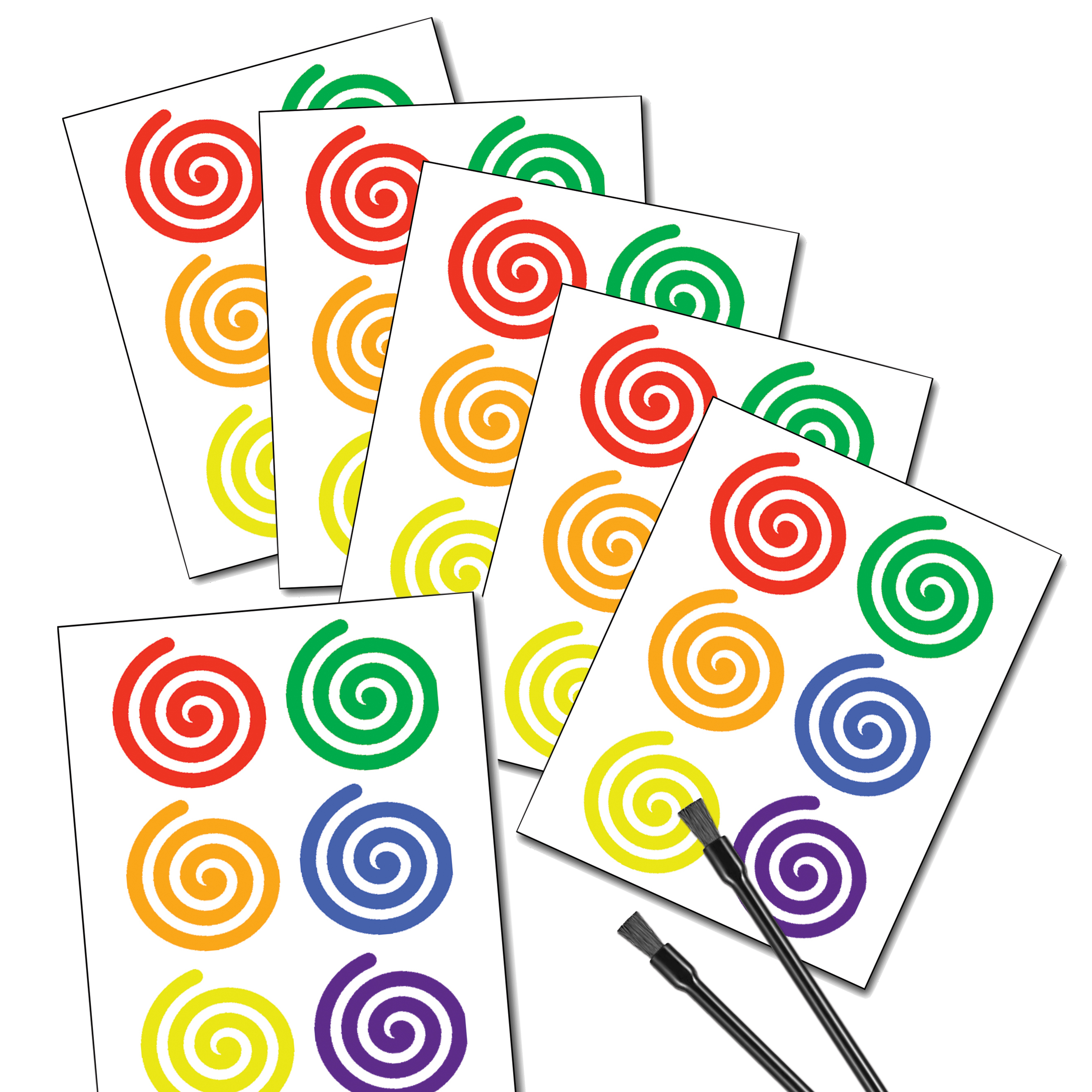 Paint Your Own PYO palette kit that includes edible food coloring paint palette and small paintbrushes to use to decorate your outline on the edilbe cupcake toppers